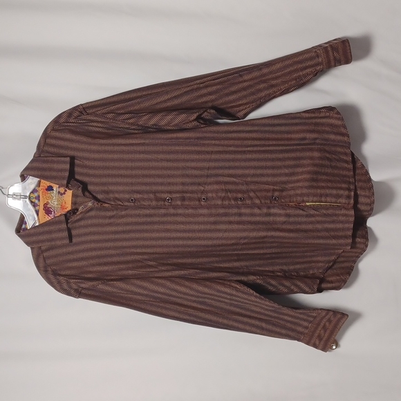 Robert Graham Patterned Button Down Front Long Sleeve Shirt Size XL - Picture 3 of 5